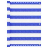 VidaXL Balkonscherm 75x300 cm hdpe blauw en wit - thumbnail