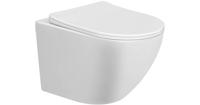 Saqu Please compact hangtoilet randloos incl. softclose toiletbril met quickrelease glans wit - thumbnail
