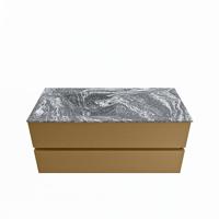 MONDIAZ VICA-DLUX 110cm badmeubel onderkast Oro 2 lades. Inbouw wastafel CLOUD links zonder kraangat, kleur Lava. - thumbnail