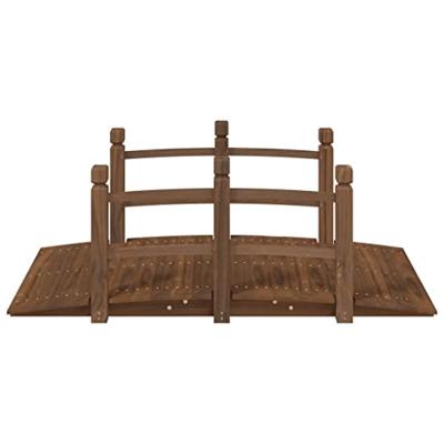 VidaXL Tuinbrug met leuningen 150x67x56 cm massief vurenhout