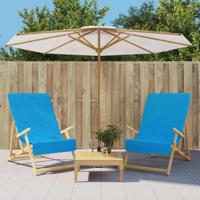 VidaXL Strandhanddoeken 2 st 400 g/m² 60x135 cm stof turquoise - thumbnail