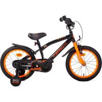 AMIGO BMX Jump 16 Inch 25,5 cm Jongens Terugtraprem Zwart/Neon Oranje - thumbnail