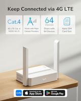 Draadloze router CUDY LT300_EU Wi-Fi 300 Mbps 2.4 GHz 4G LTE SIM - thumbnail
