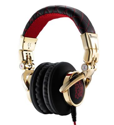 Tt eSPORTS DRACCO Signature Hoofdtelefoons Bedraad Hoofdband Gamen Zwart, Goud, Rood - thumbnail