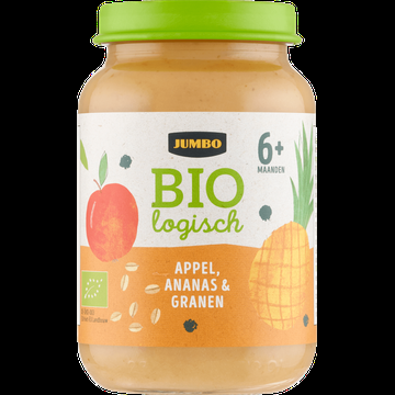 Jumbo Biologisch Babyvoeding Appel, Ananas & Granen 6+ Maanden 190 g