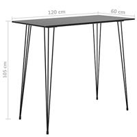 Bartafel 120x60x105 cm zwart - thumbnail