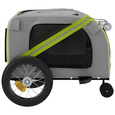 VidaXL Hondenfietstrailer oxford stof en ijzer groen en zwart VidaXL Hondenfietstrailer oxford stof en ijzer groen en zwart