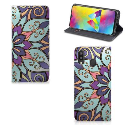 Samsung Galaxy M20 Smart Cover Purple Flower