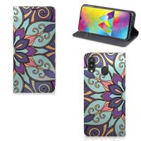 Samsung Galaxy M20 Smart Cover Purple Flower - thumbnail