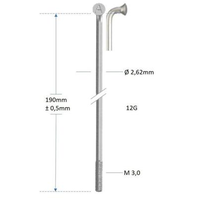 Alpina spaak zink 12-302 zonder nippel zilver (144st)