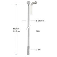 Alpina spaak zink 12-302 zonder nippel zilver (144st) - thumbnail