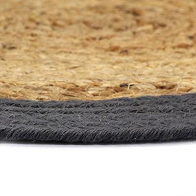 VidaXL Placemats 4 st 38 cm jute en katoen natuurlijk en antraciet