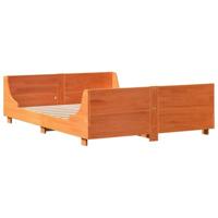 Bedframe zonder matras massief grenenhout wasbruin 160x200 cm - thumbnail