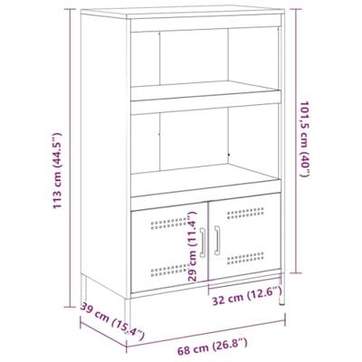 Hoge kast 68x39x113 cm staal antracietkleurig