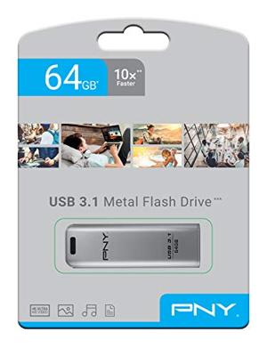 PNY Elite Steel USB-stick 64 GB Zilver FD64GESTEEL31G-EF USB-A 3.1 Gen 1
