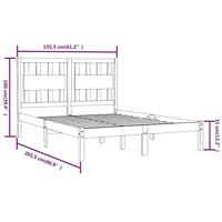 Bedframe massief grenenhout wit 150x200 cm - thumbnail