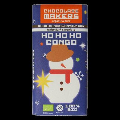 Kerstreep ho ho ho Congo 68% puur bio 80 Gram Kerstreep ho ho ho Congo 68% puur bio 80 Gram