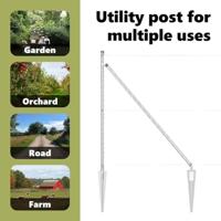 VidaXL Afrasteringspaal 13 pcs zilver staal - thumbnail