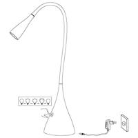 Eglo Design burealampSnapora touch zwart - 94677 - thumbnail