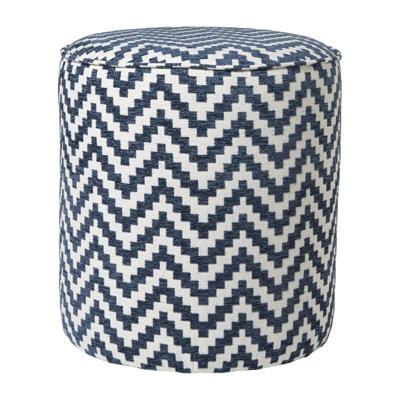 Poef zigzag - blauw/wit - ø35x38 cm Poef zigzag - blauw/wit - ø35x38 cm