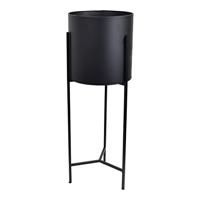 LOFT42 Joy Plantenbak Rond - Metaal - Mat Zwart - thumbnail