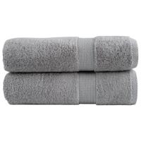 VidaXL Badhanddoeken solund 2 st 600 g/m² 100x150 cm grijs - thumbnail