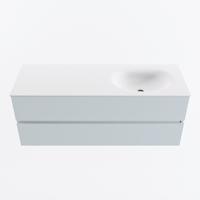 MONDIAZ VICA 130cm badmeubel onderkast Clay 2 lades. Wastafel MOON rechts zonder kraangat, kleur Talc. - thumbnail