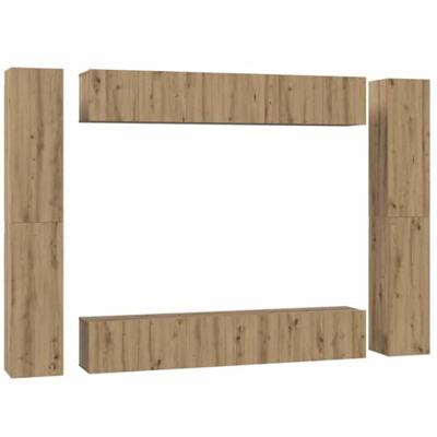 Tv-meubelset 10 pcs artisanaal eikenkleurig 30.5 x 30 x 90 cm