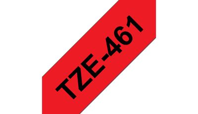 Brother TZE-461 labelprinter-tape Zwart op rood Brother TZE-461 labelprinter-tape Zwart op rood