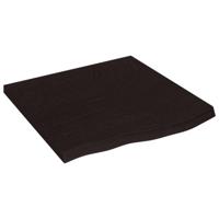 Wandschap 60x60x(2-4)cm behandeld massief eikenhout donkerbruin - thumbnail