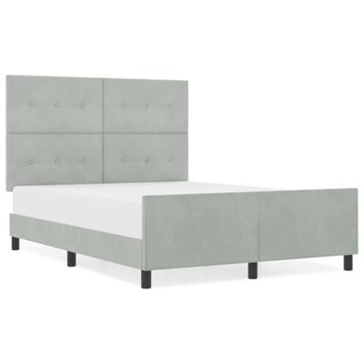 Boxspringbed met hoofdeinde Lichtgrijs 160 x 200 cm Fluweel