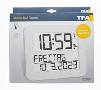 TFA Dostmann 60.4512.02 Wandklok Zendergestuurd 25.8 cm x 21.2 cm x 3 cm Wit, Zwart Groot display - thumbnail