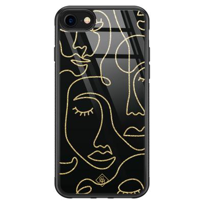iPhone SE 2020 glazen hardcase - Abstract faces