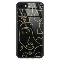 iPhone SE 2020 glazen hardcase - Abstract faces - thumbnail