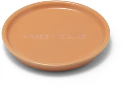 Vondels petit four bordje keramiek sweet club 8.5x1cm orange