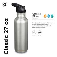 Klean Kanteen Drinkfles - classic - sportdop met flip - brushed stainless - 800 ml - thumbnail