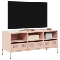 Tv-meubel 101,5x39x43,5 cm koudgewalst staal roze - thumbnail