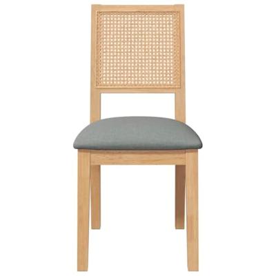 Eetkamerstoelen met kussens 2 st massief hout rubber