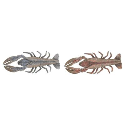 Wanddecoratie Home ESPRIT Metaal Paulownia hout 60 X 2,5 X 25 CM (2 Stuks)