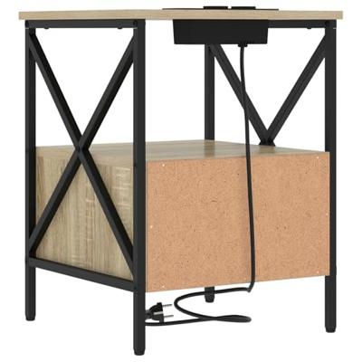 Nachtkastje Sonoma eiken 41,5 x 40,5 x 55 cm Bewerkt hout