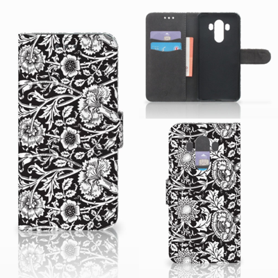 Huawei Mate 10 Pro Hoesje Black Flowers Huawei Mate 10 Pro Hoesje Black Flowers