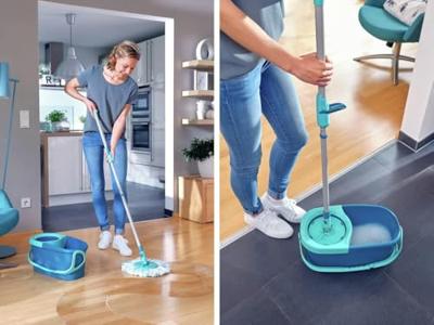 Leifheit 52101 Clean Twist Disc Mop Ergo Set Blauw - thumbnail