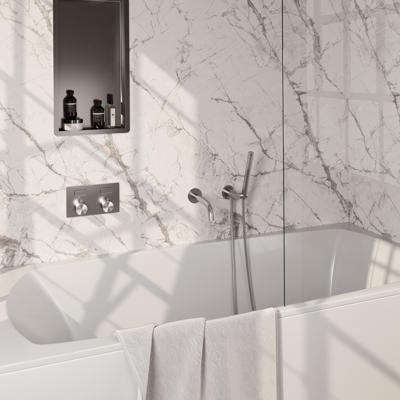 Thermostatische inbouw badkraan SET 03 met drukknoppen en handdouche