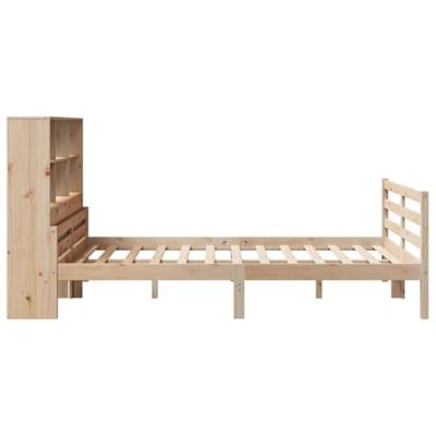 Bed met boekenkast zonder matras massief grenenhout 140x190 cm