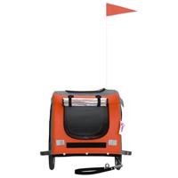 Hondenfietstrailer oxford stof en ijzer oranje en zwart - thumbnail