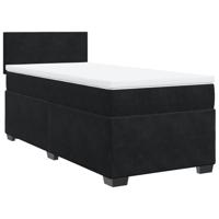 Boxspring met matras fluweel zwart 90x190 cm - thumbnail