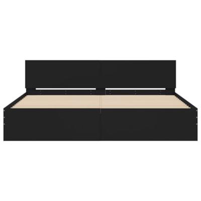 Bedframe met hoofdeinde zwart 200x200 cm