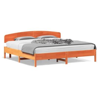 Bedframe zonder matras massief grenenhout wasbruin 180x200 cm Bedframe zonder matras massief grenenhout wasbruin 180x200 cm