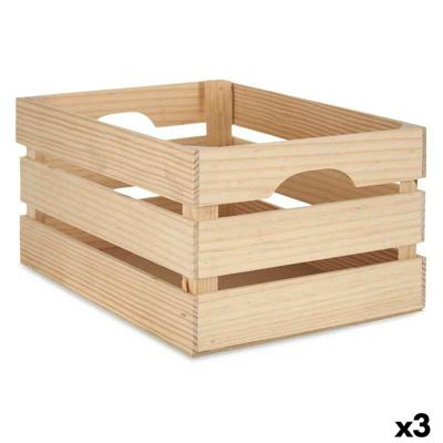 Decoratieve Doos Dennenhout 26 x 18,3 x 36 cm (3 Stuks)
