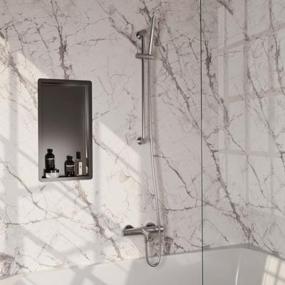 Brauer Brushed Edition Opbouw Baddouche Thermostaatkraan - Wandhouder - Staaf - Doucheslang - Handdouche - Rvs Geborsteld Pvd